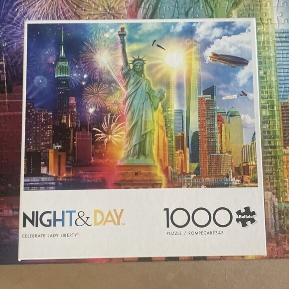 BUFFALO NIGHT & DAY 1000 PIECE JIGSAW-LADY LIBERTY Complete Fireworks 11840 - Picture 5 of 9